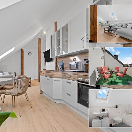 Stilvolle Wohnung: Private Dachterrasse - Zentral Augsburg Exteriör bild