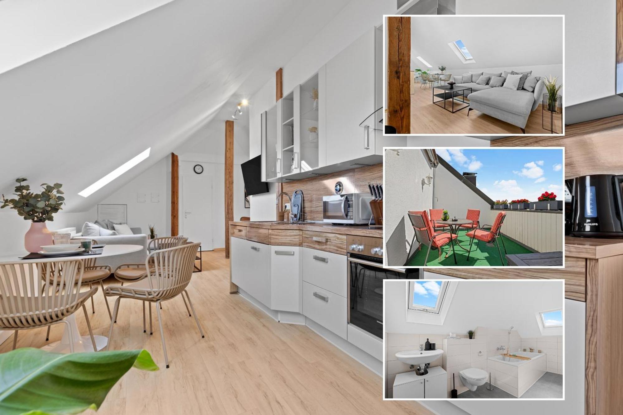 Stilvolle Wohnung: Private Dachterrasse - Zentral Augsburg Exteriör bild